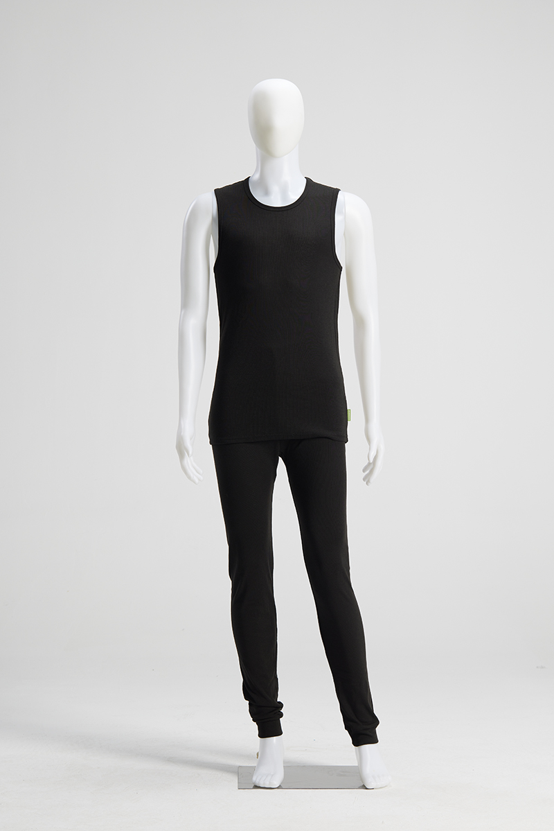 polypropylene high performance rib knit thermal Sleeveless black