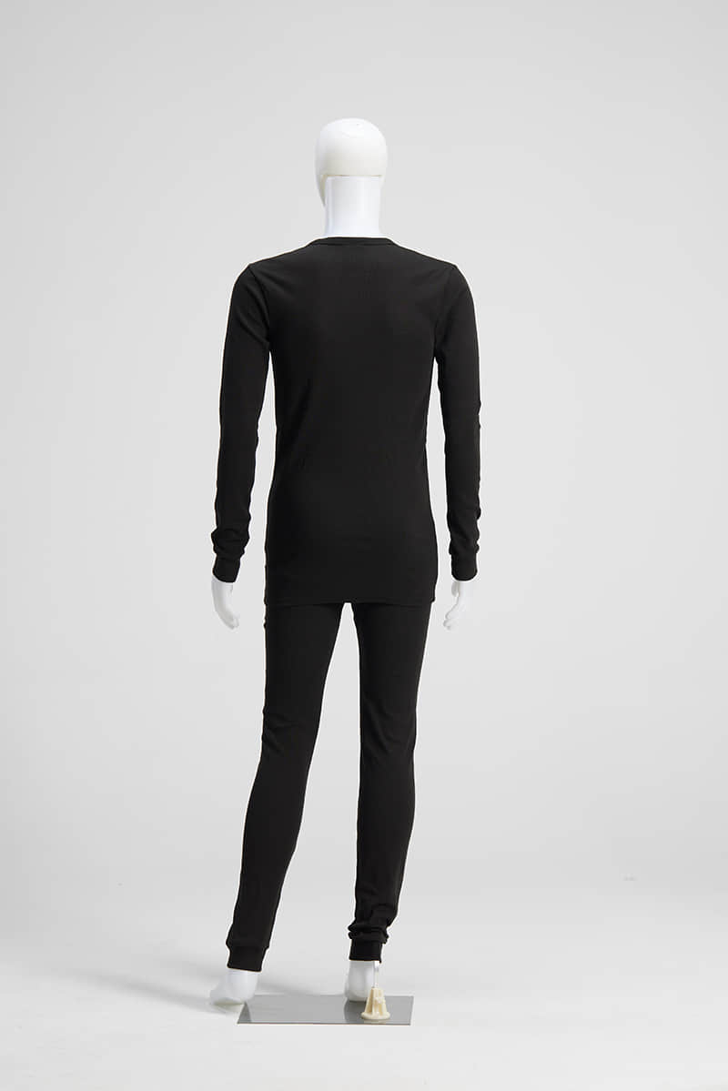 polypropylene high performance rib knit thermal black underwear sets